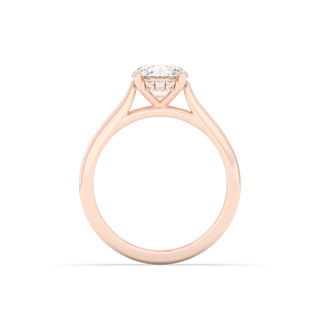 Stephanie - Classic Cathedral Hidden Halo Engagement Ring