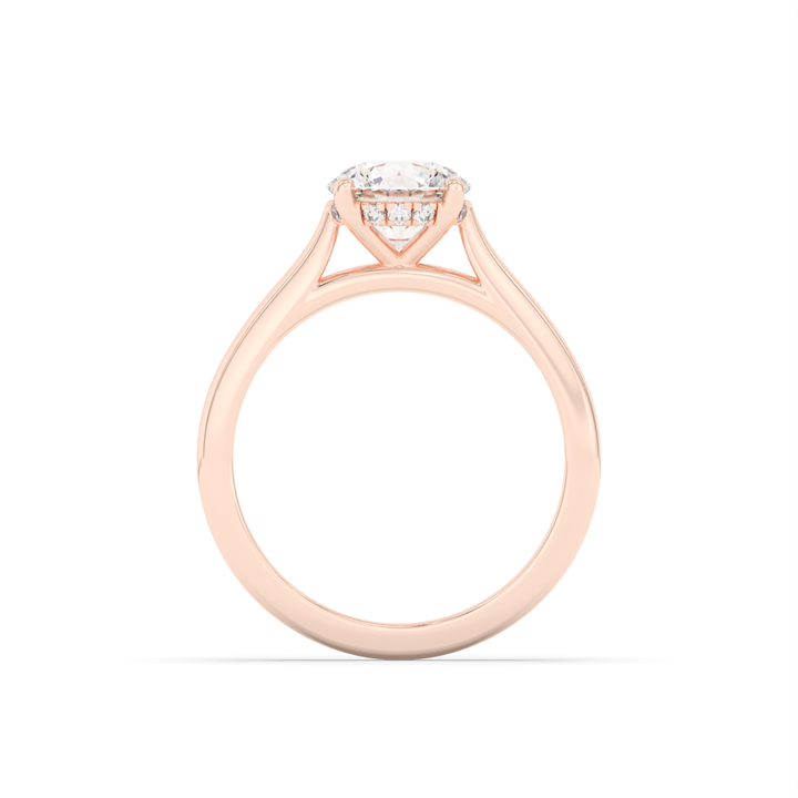 Stephanie - Classic Cathedral Hidden Halo Engagement Ring