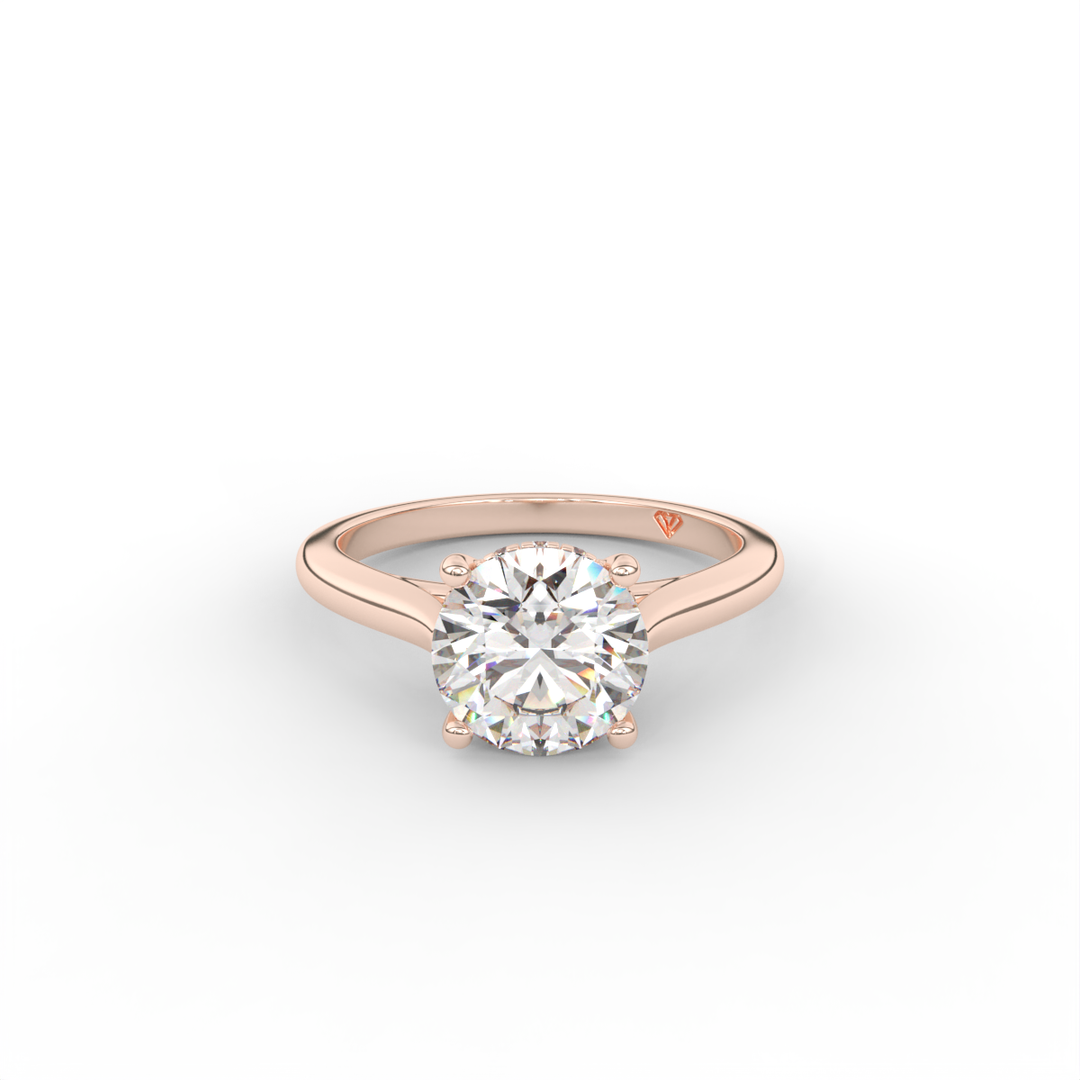 Stephanie - Classic Cathedral Hidden Halo Engagement Ring