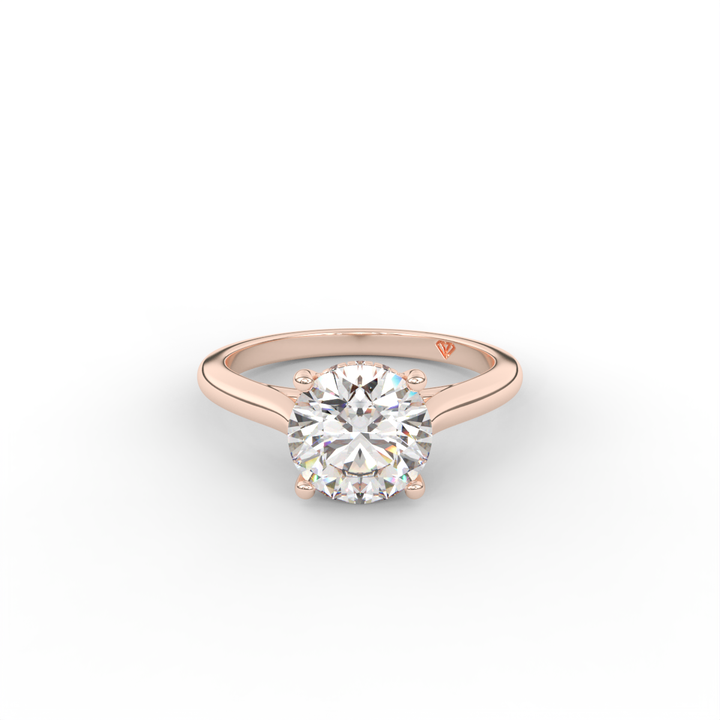 Stephanie - Classic Cathedral Hidden Halo Engagement Ring