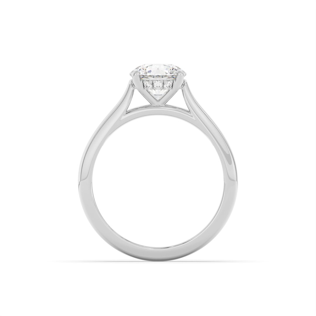 Stephanie - Classic Cathedral Hidden Halo Engagement Ring