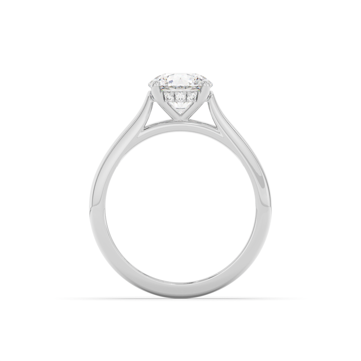 Stephanie - Classic Cathedral Hidden Halo Engagement Ring