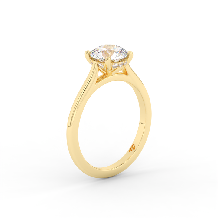 Stephanie - Classic Cathedral Hidden Halo Engagement Ring