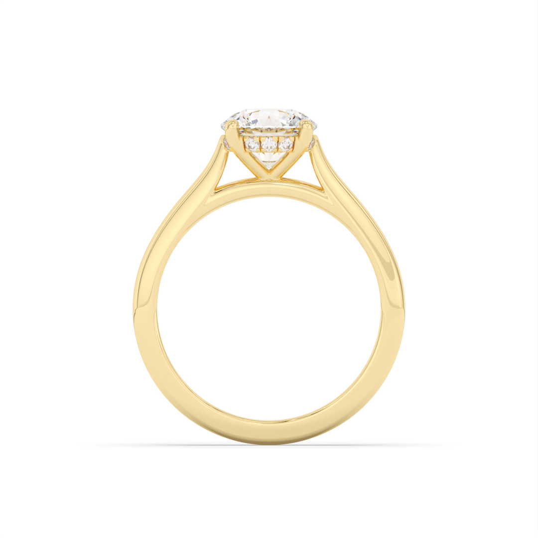 Stephanie - Classic Cathedral Hidden Halo Engagement Ring