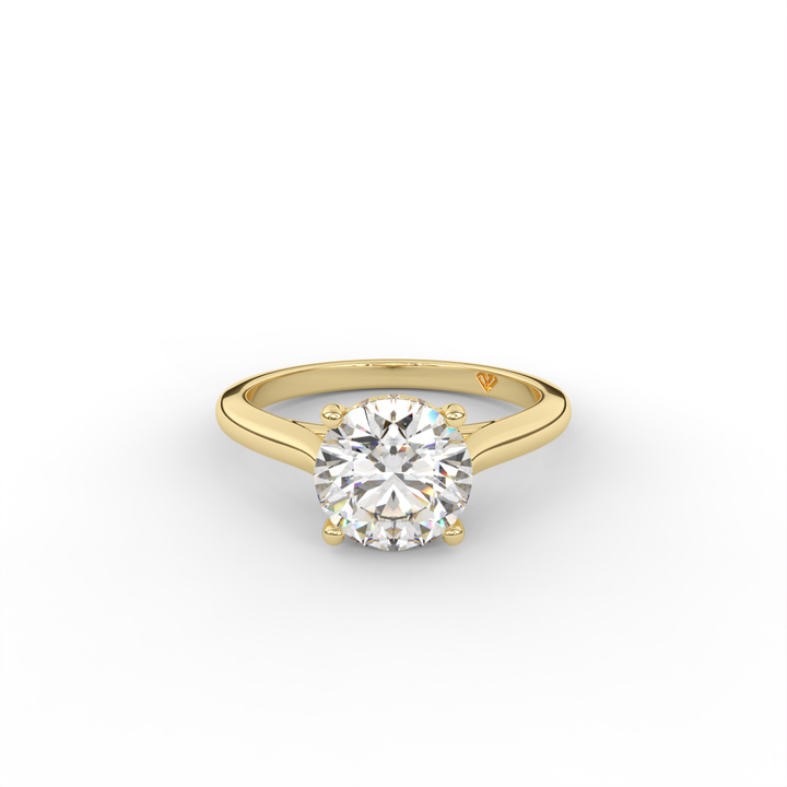 Stephanie - Classic Cathedral Hidden Halo Engagement Ring