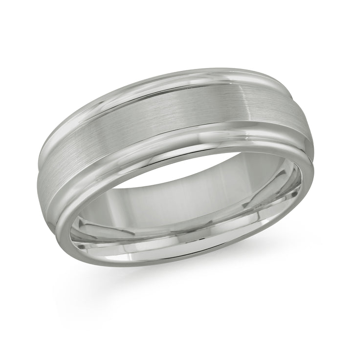 8mm Silver Classic Finish Tungsten Ring