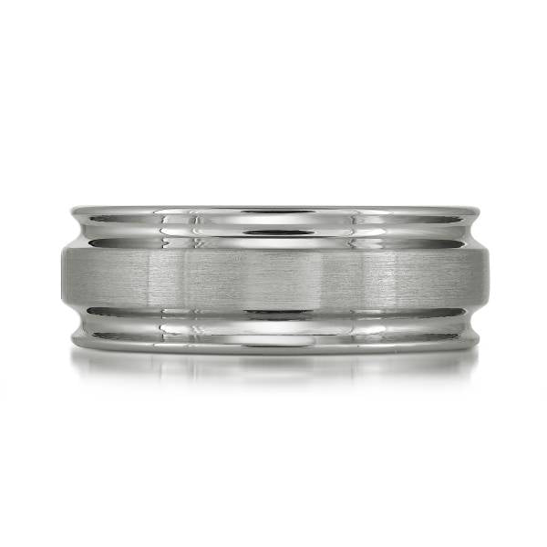 8mm Silver Classic Finish Tungsten Ring