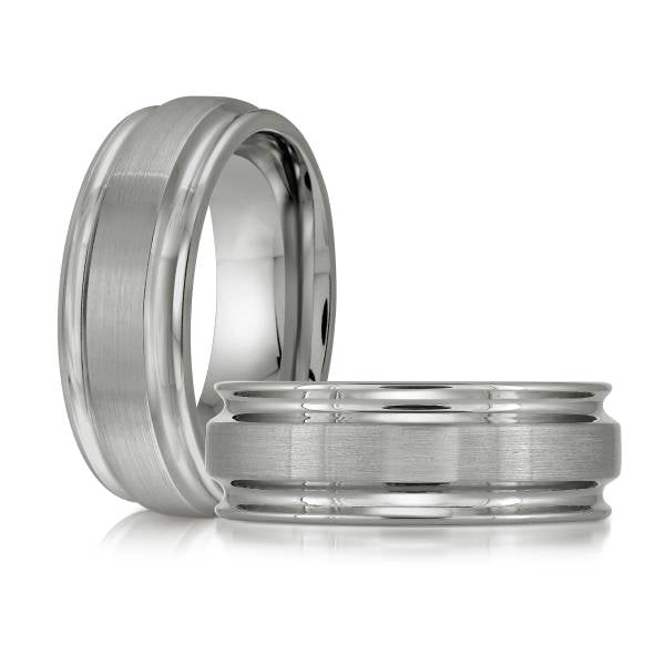 8mm Silver Classic Finish Tungsten Ring