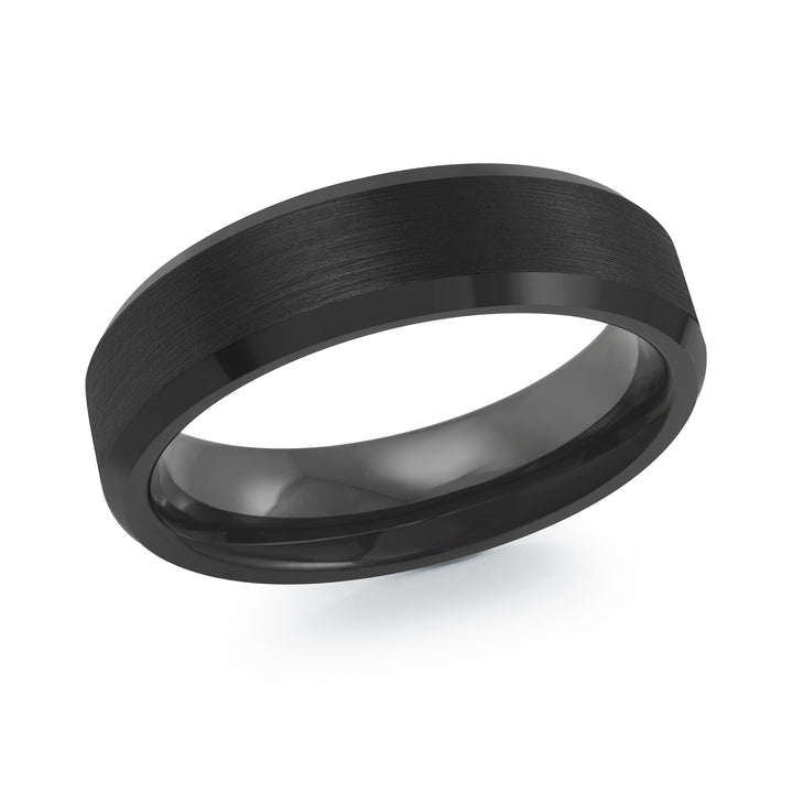 6mm Simple Black Brushed Finish Tungsten Ring