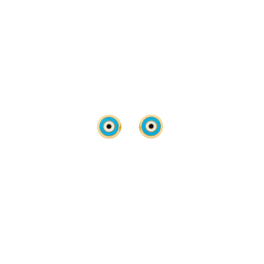 Blue Evil Eye Stud Earrings