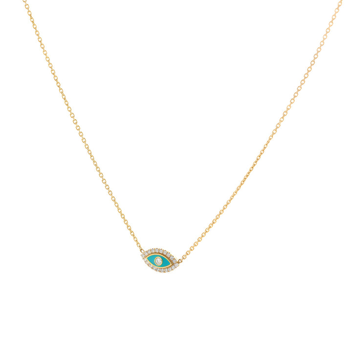 Evil Eye Necklace with Natural Diamonds