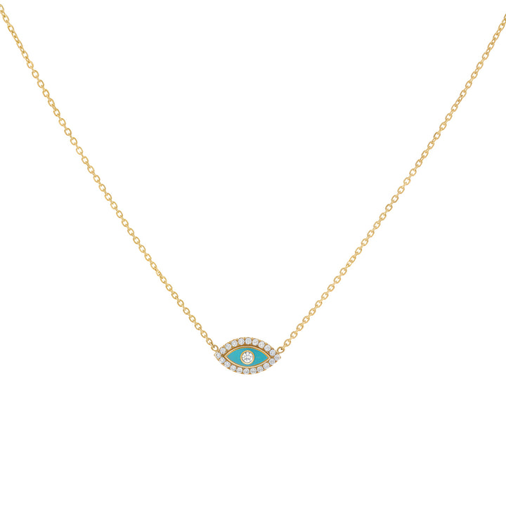 Evil Eye Necklace with Natural Diamonds