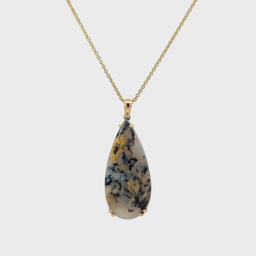 14k Natural Tiger Dendrite Agate Necklace (1 of 1)