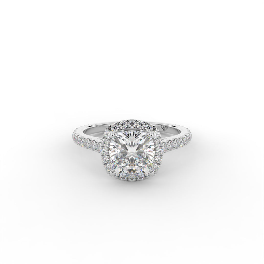 Emily - 18k White Gold Halo Diamond Engagement Ring