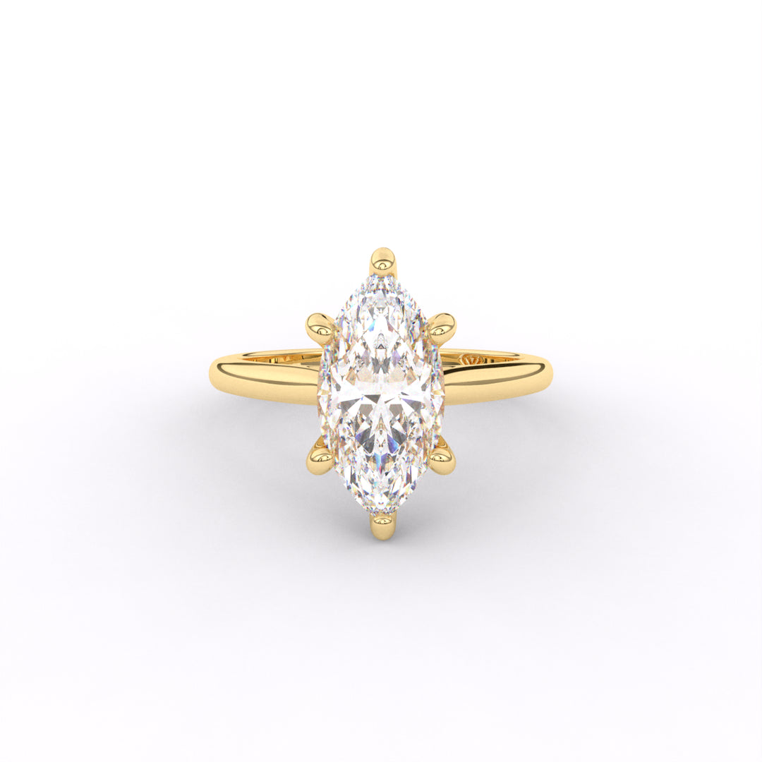 Melissa - 14K Yellow Gold Classic Cathedral Engagement Ring